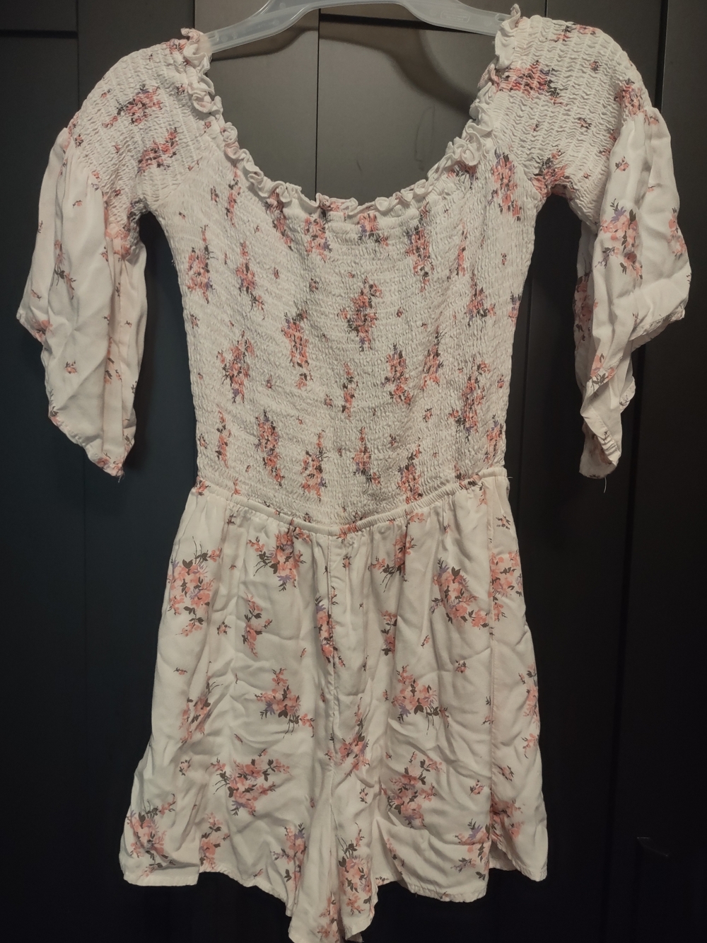 Hollister White Mini Dress with Pink Floral Print
